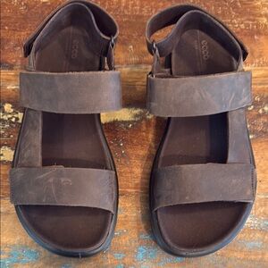 Ecco Dark Brown Leather Sandals
